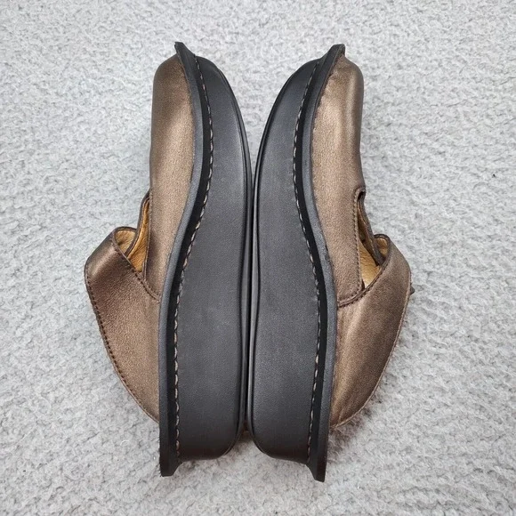 Alegria Classic Clog Sandal Women EU 36 / US 6 Bronze Metallic Leather ALG-201 - Picture 10 of 16